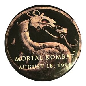 Vintage‎ Mortal Kombat August 1995 Movie Promo Pinback Button Pin